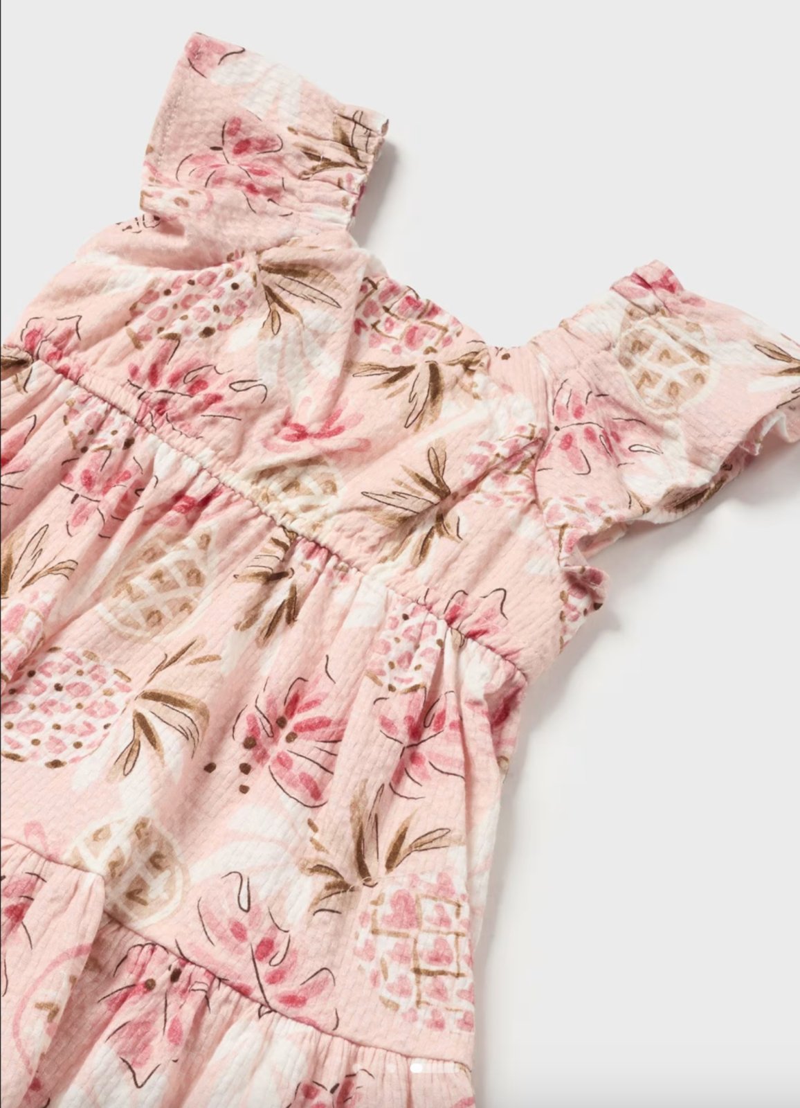 pineapple pink dress Pink Yellow Pineapple Dress Colorful Fun Lightweight Summer Fit & Flare Aloha