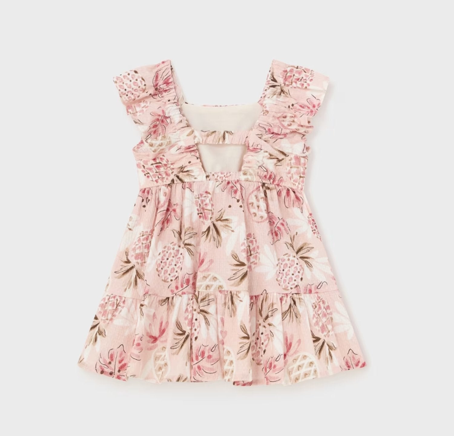 Mayoral Baby & Toddler Girls Pink Pineapple Print Dress | HONEYPIEKIDS 
