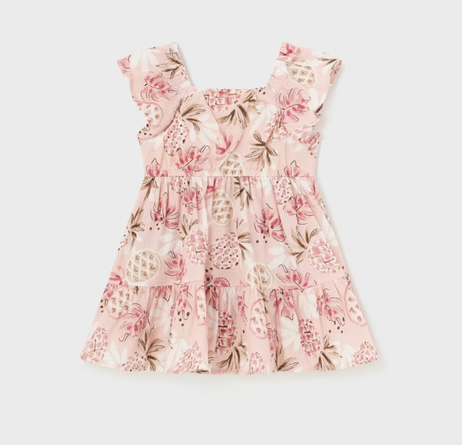 Mayoral Baby & Toddler Girls Pink Pineapple Print Dress | HONEYPIEKIDS 