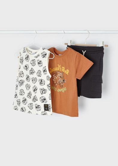 Mayoral Baby & Toddler Boys 3 Piece Jaguar Shirts and Shorts set | HONEYPIEKIDS