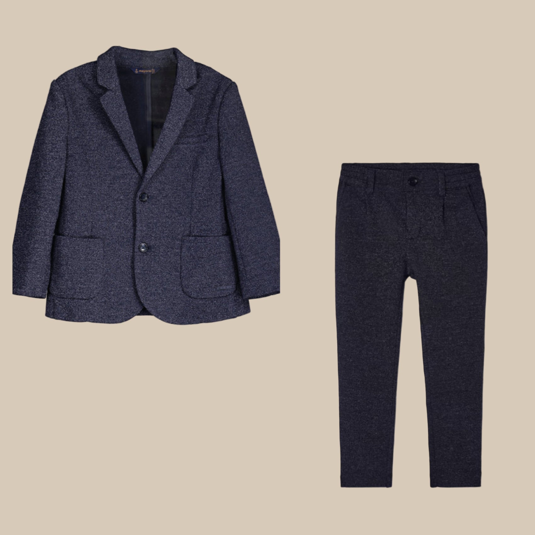 Mayoral Boys Navy Jacquard Blazer Jacket AND Suit Pants | HONEYPIEKIDS