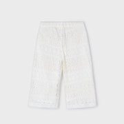 Mayoral Girls Off White Crochet and Lace Top and Capri Pant Set | HONEYPIEKIDS 