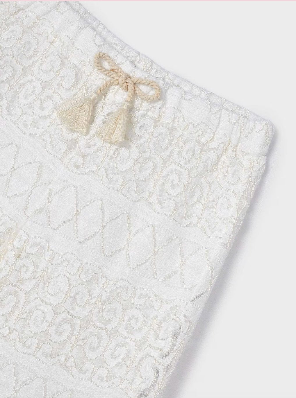 Mayoral Girls Off White Crochet and Lace Top and Capri Pant Set | HONEYPIEKIDS 