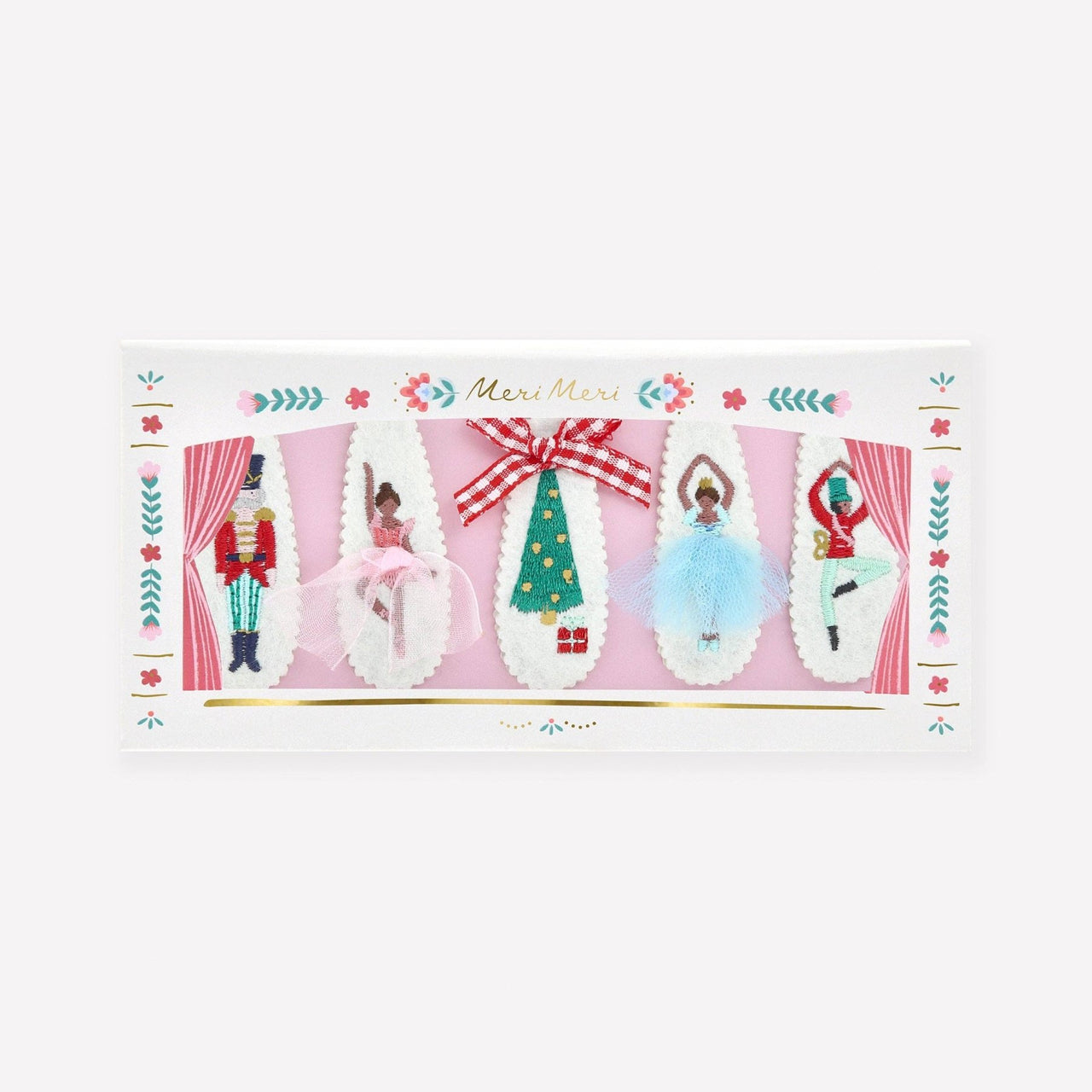 Meri Meri - Embroidered Nutcracker Hair Clips | HONEYPIEKIDS 