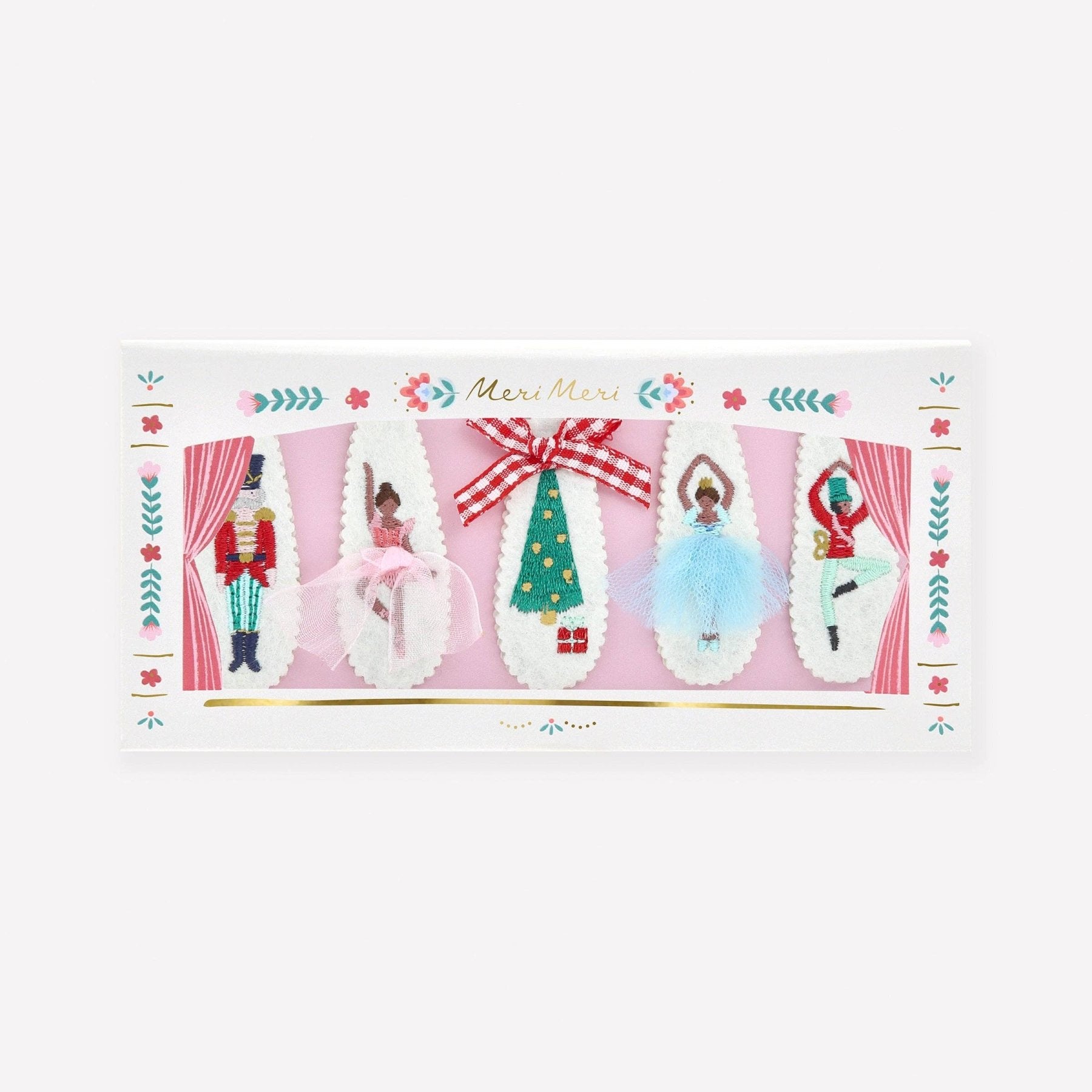 Meri Meri - Embroidered Nutcracker Hair Clips | HONEYPIEKIDS 