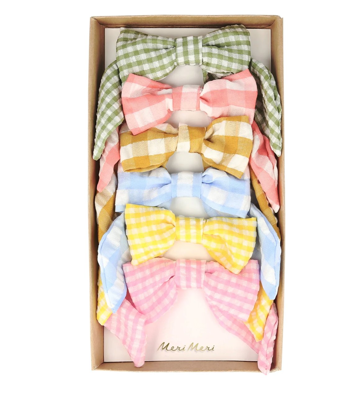 Meri Meri Gingham Hair Bows - Set of 6 | HONEYPIEKIDS 