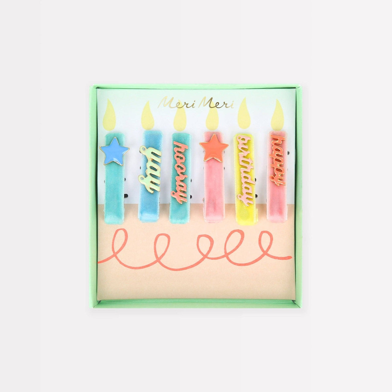 Meri Meri Happy Birthday Enamel Hair Clips - Set of 6 Clips | HONEYPIEKIDS 