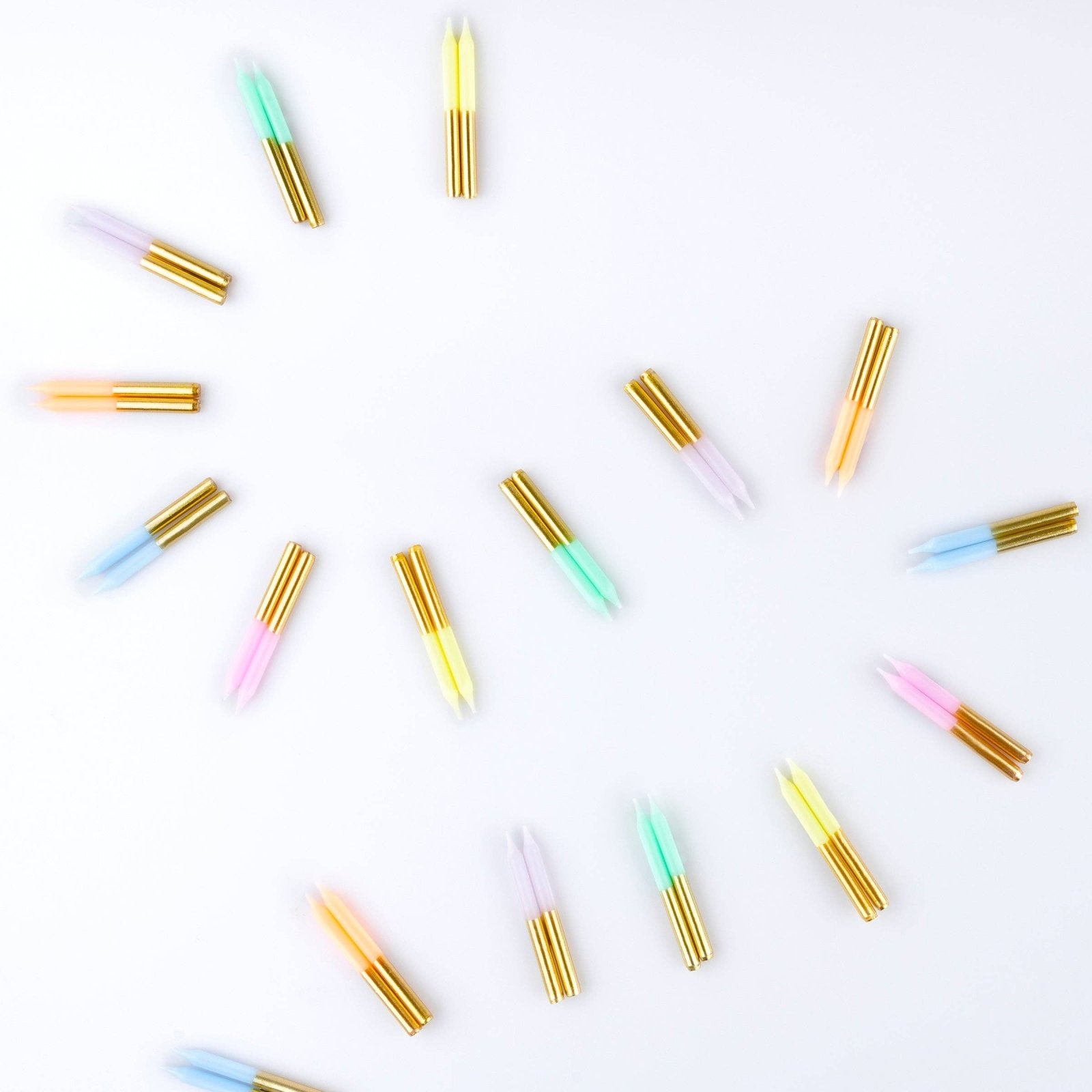 Meri Meri Gold Dipped Pastel Mini Candles - Set of 50 | HONEYPIEKIDS 