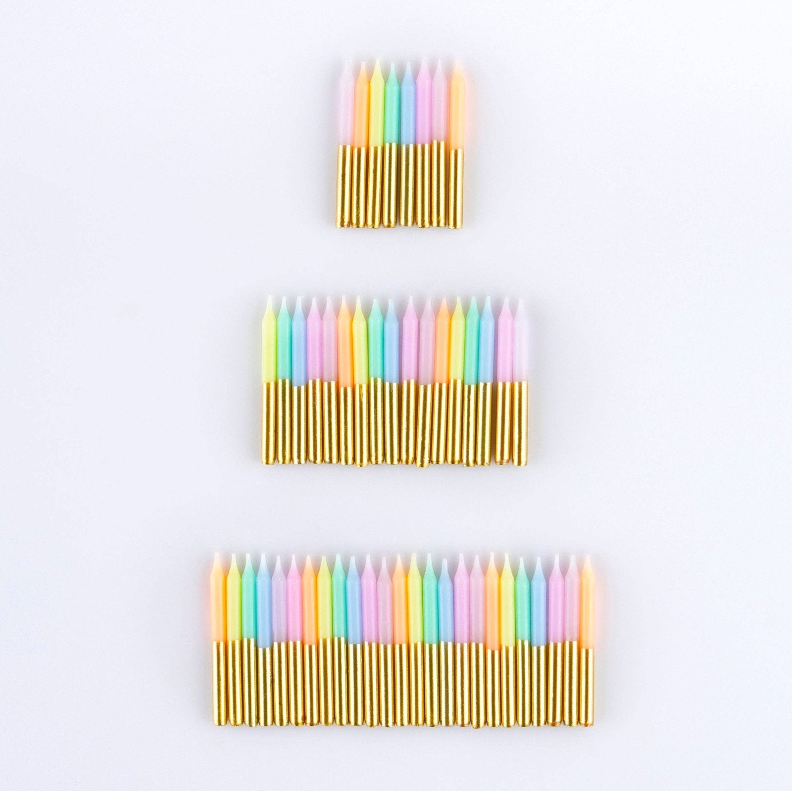 Meri Meri Gold Dipped Pastel Mini Candles - Set of 50 | HONEYPIEKIDS 