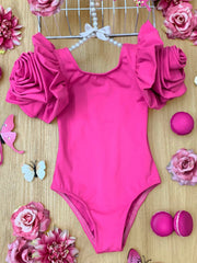 Girls Blooming Rose Pink One Piece Swimsuit | HONEYPIEKIDS 