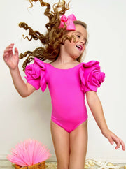 Girls Blooming Rose Pink One Piece Swimsuit | HONEYPIEKIDS 