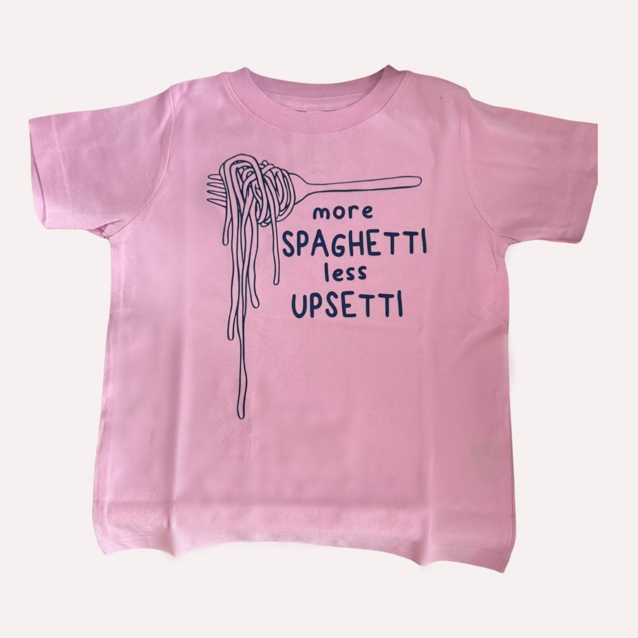 More Spaghetti Less Upsetti shirt- pink | HONEYPIEKIDS