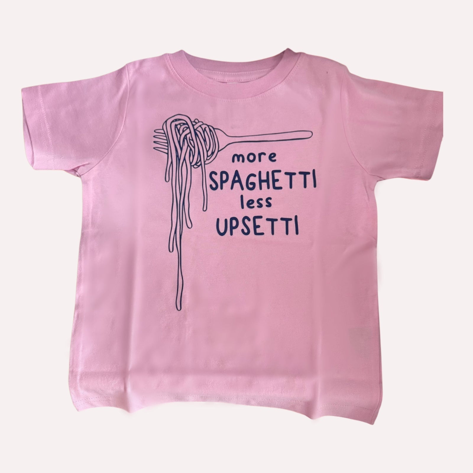 More Spaghetti Less Upsetti shirt- pink | HONEYPIEKIDS