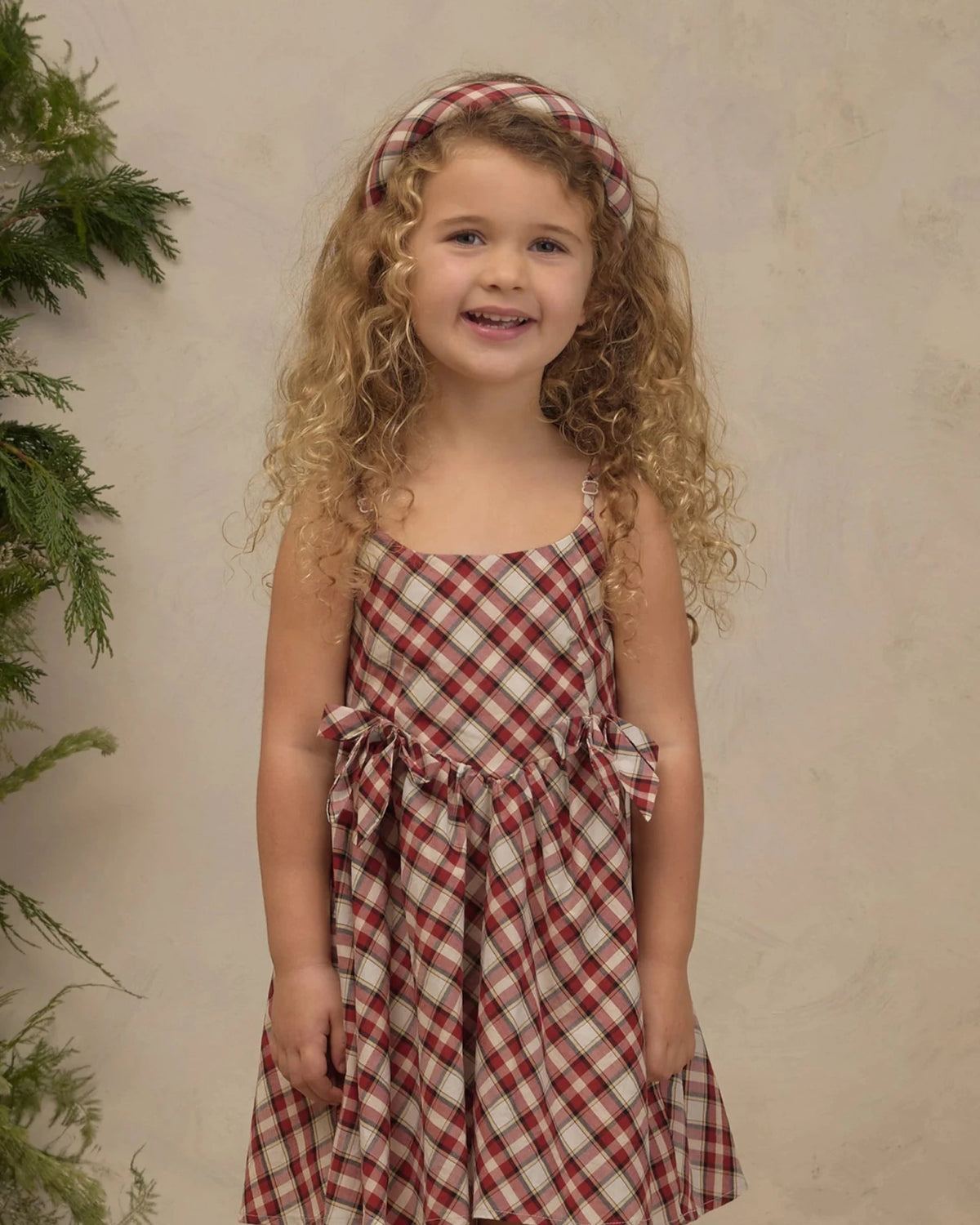 Noralee Betsy Dress - Holiday Ruby Tartan | HONEYPIEKIDS