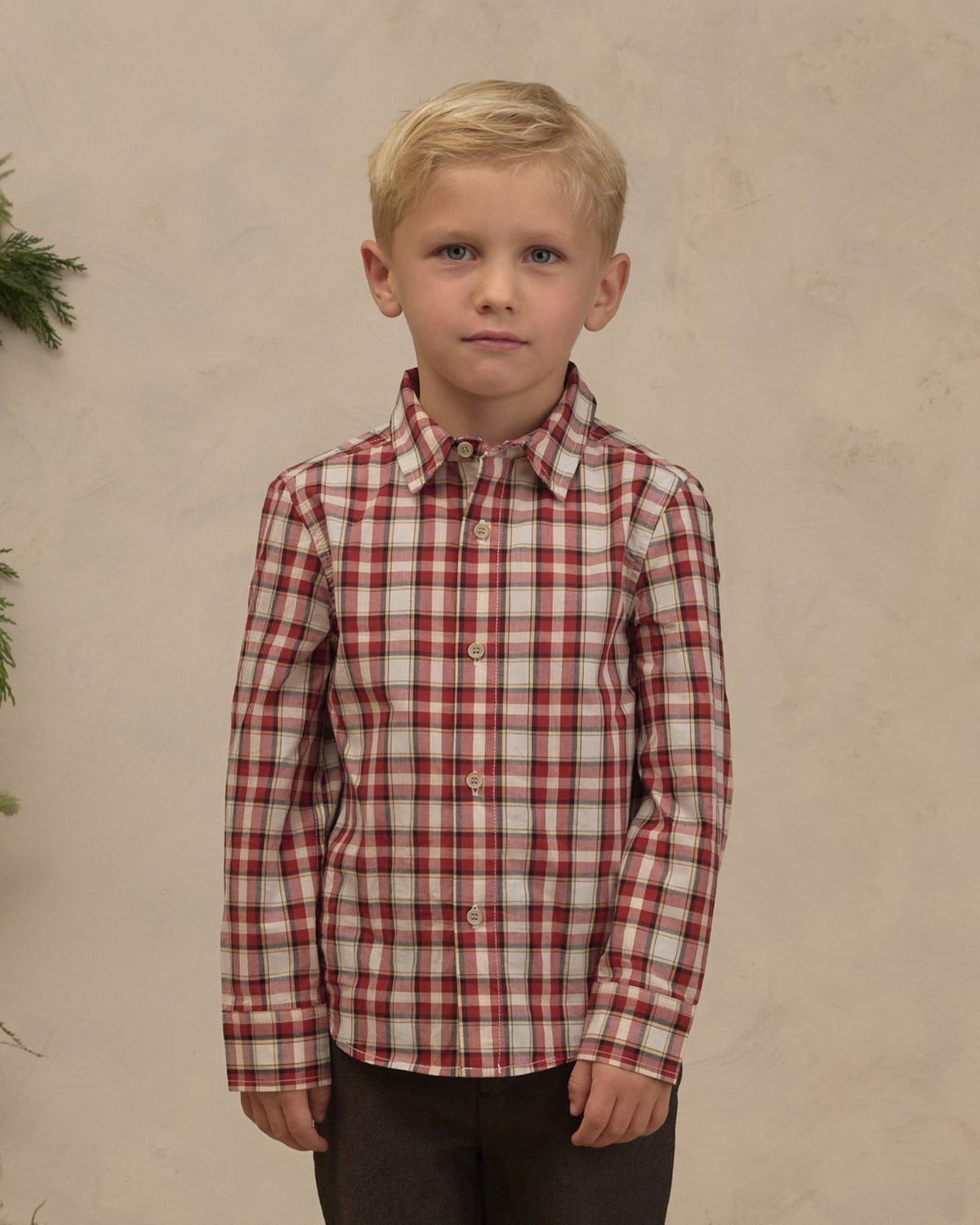 Noralee Boys Harrison Button Down - Holiday Tartan | HONEYPIEKIDS 