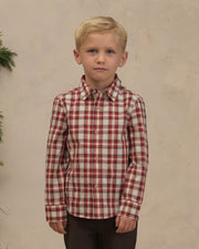 Noralee Boys Harrison Button Down - Holiday Tartan | HONEYPIEKIDS 