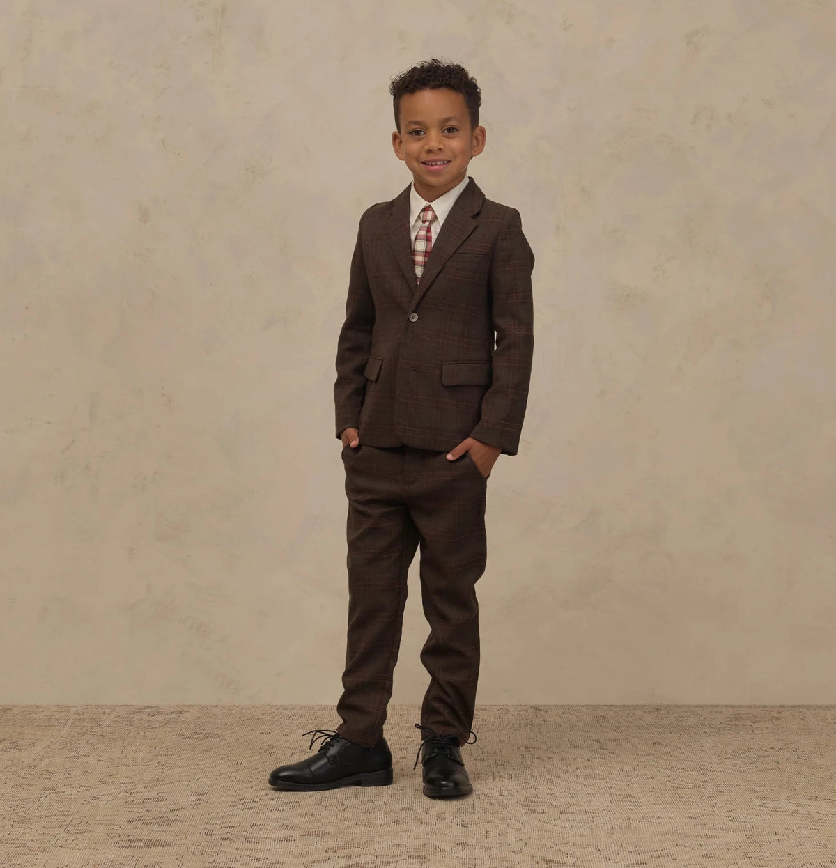Noralee Boys Sebastian Blazer - Holiday Heathered Plaid | HONEYPIEKIDS
