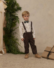 Noralee Suspender Pant - Heathered Plaid | HONEYPIEKIDS