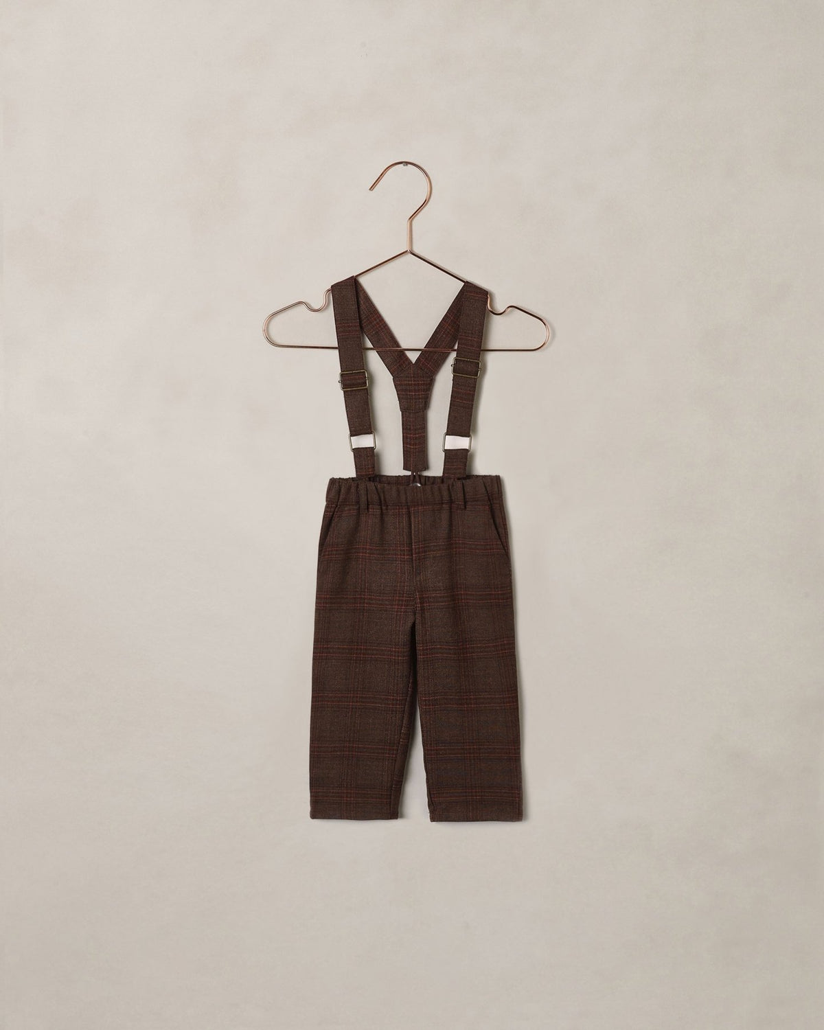 Noralee Suspender Pant - Heathered Plaid | HONEYPIEKIDS