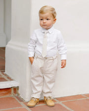 NoraLee Boys White Harrison Button Up Shirt | HONEYPIEKIDS | Boys Suit Shirt
