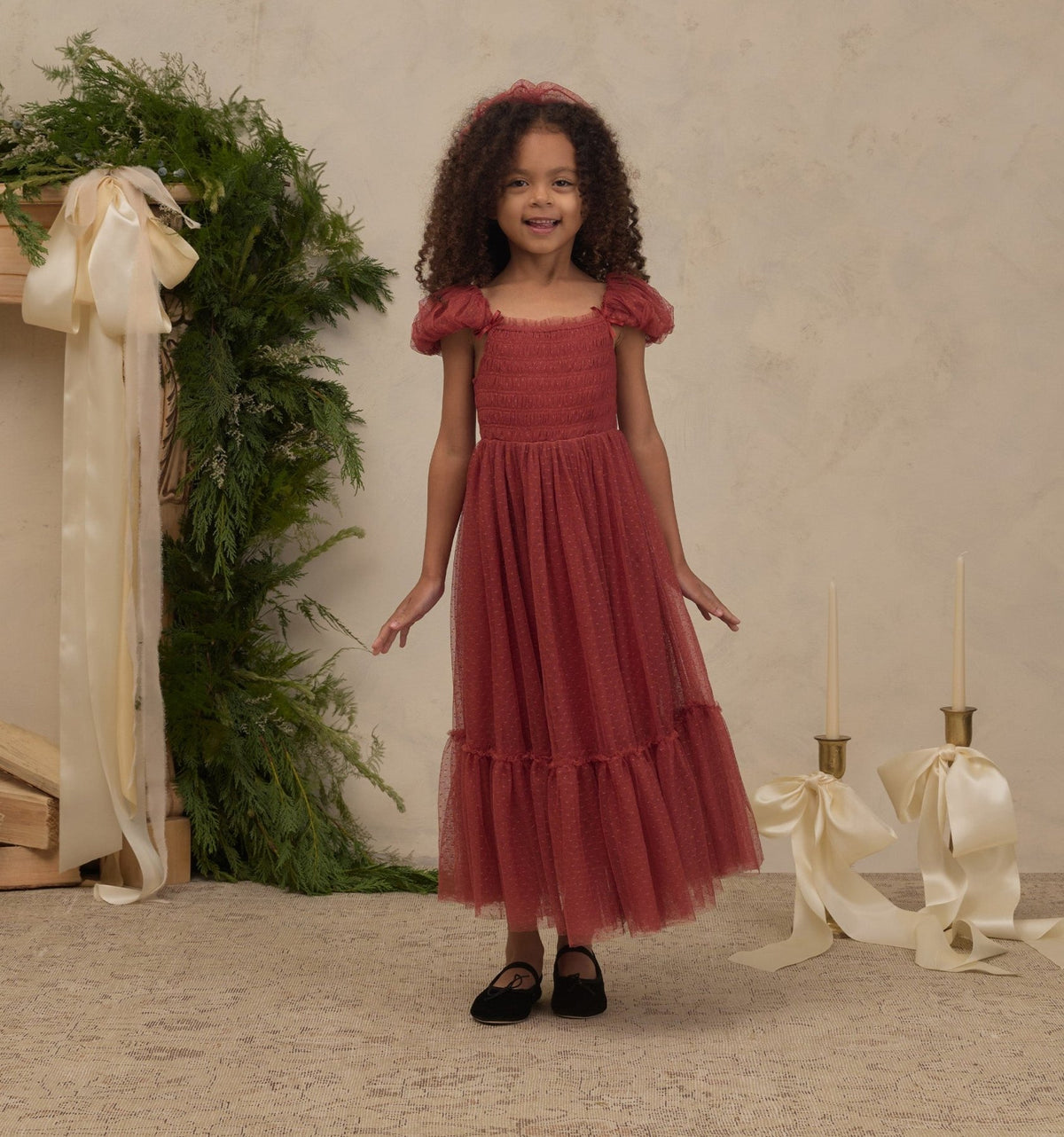 Noralee Clara Dress - Ruby | HONEYPIEKIDS 
