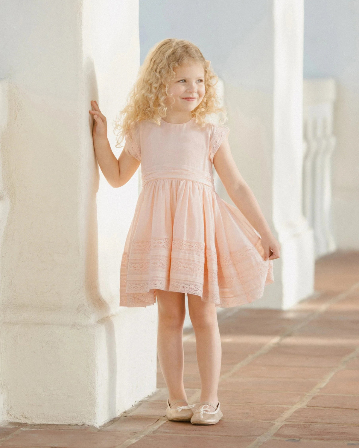 NoraLee Dahlia Dress in Blush | HONEYPIEKIDS