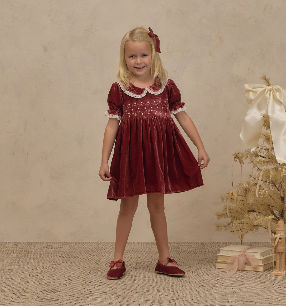 Noralee Elizabeth Dress - Ruby | HONEYPIEKIDS 