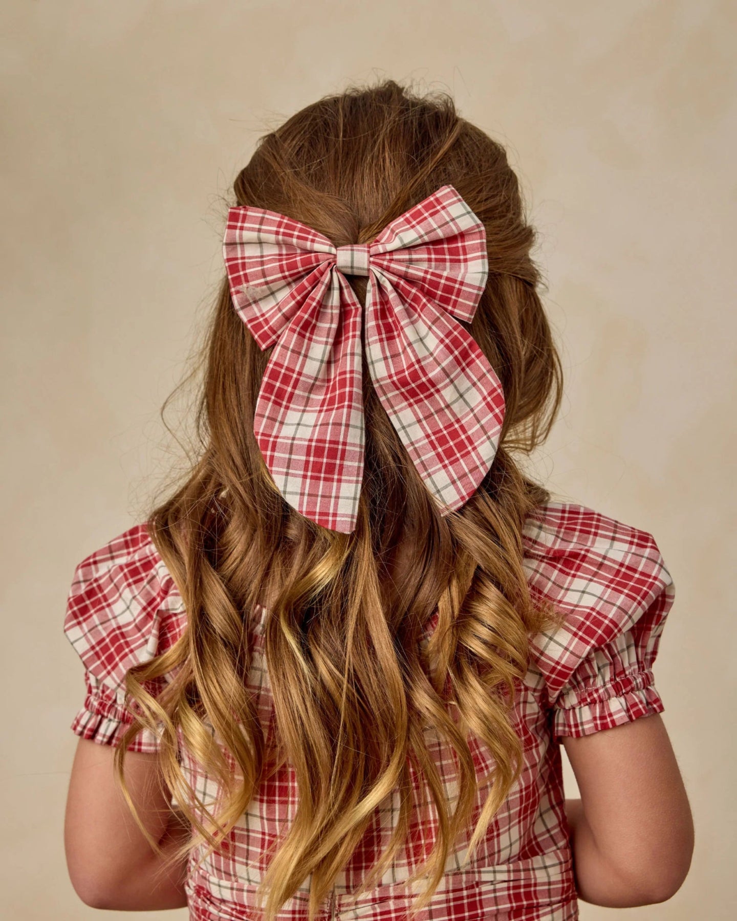 NoraLee Everly Hair Bow -  HOLIDAY TARTAN | HONEYPIEKIDS.COM