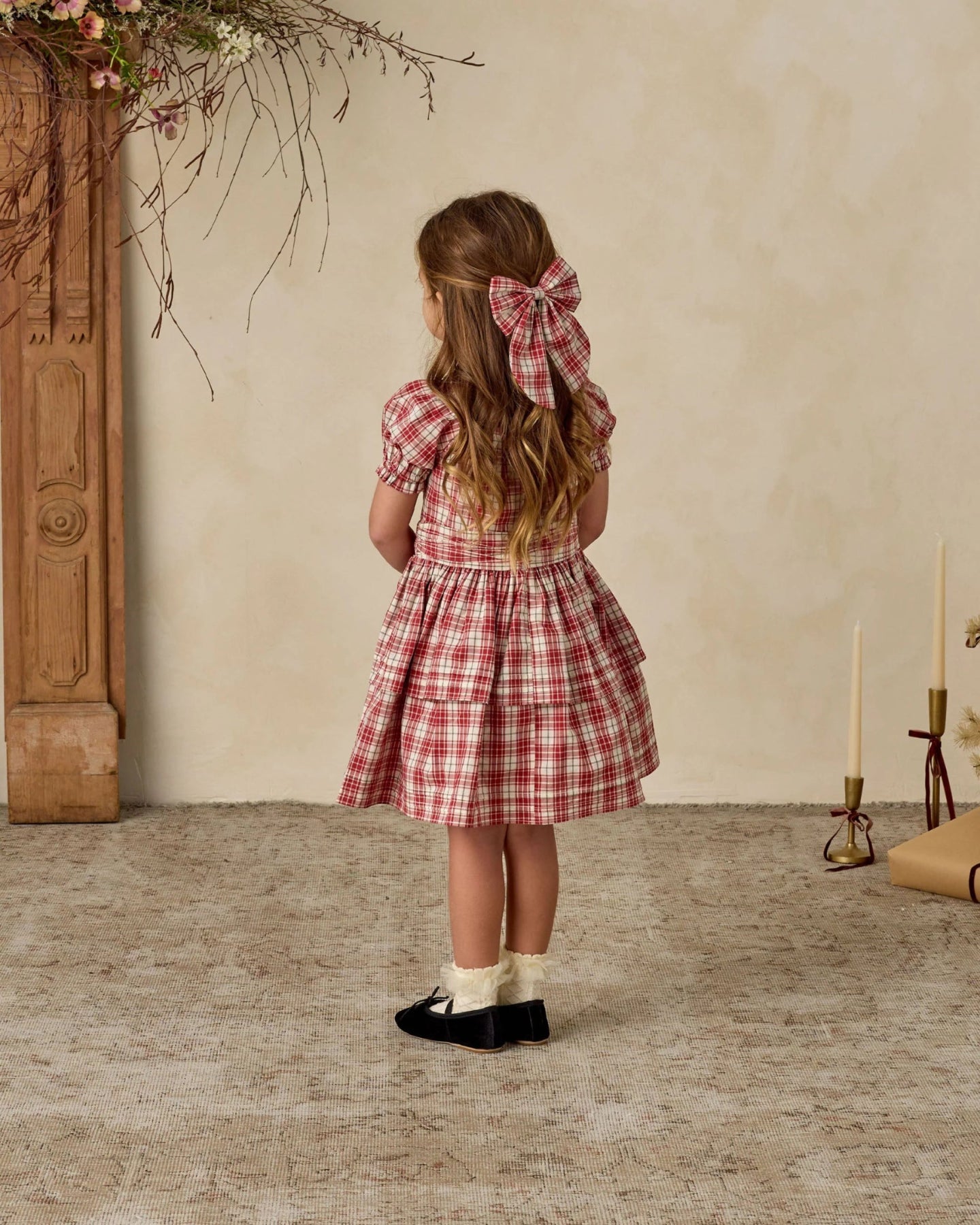NoraLee Everly Hair Bow -  HOLIDAY TARTAN | HONEYPIEKIDS.COM