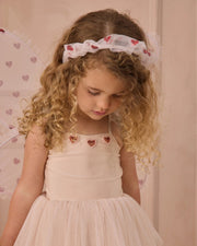 NoraLee Girls Gathered Headband - RED HEARTS | HONEYPIEKIDS 