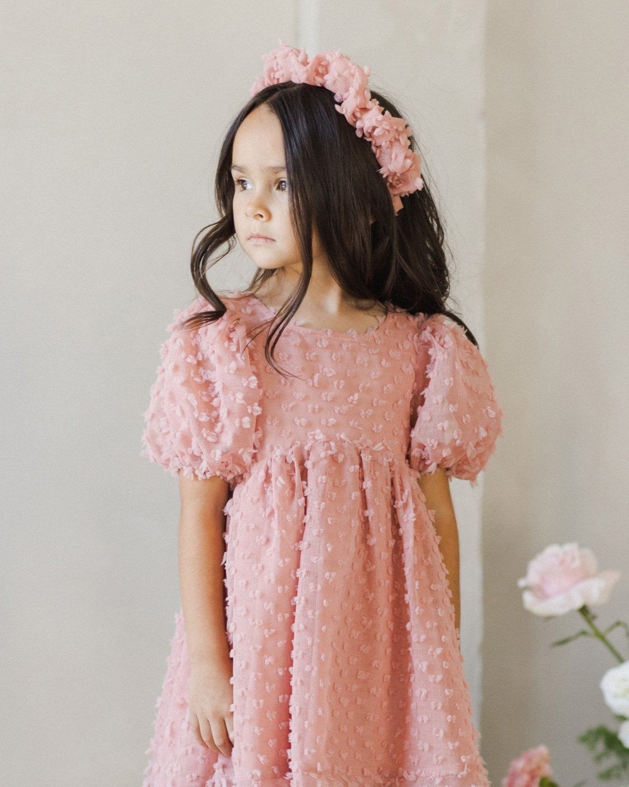 NoraLee Girls Luna Dress in Lipstick | HONEYPIEKIDS