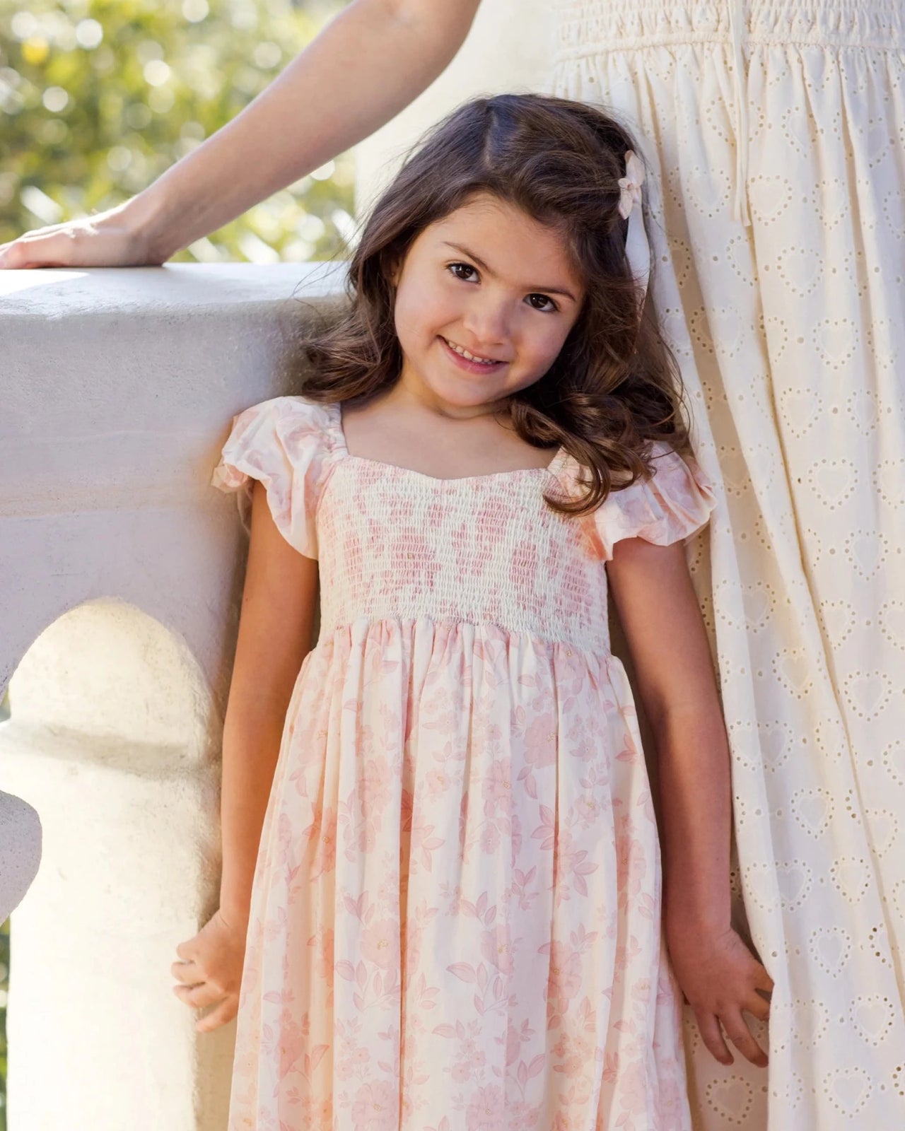 Noralee Hazel Dress Blush English Rose - Ivory  | HONEYPIEKIDS