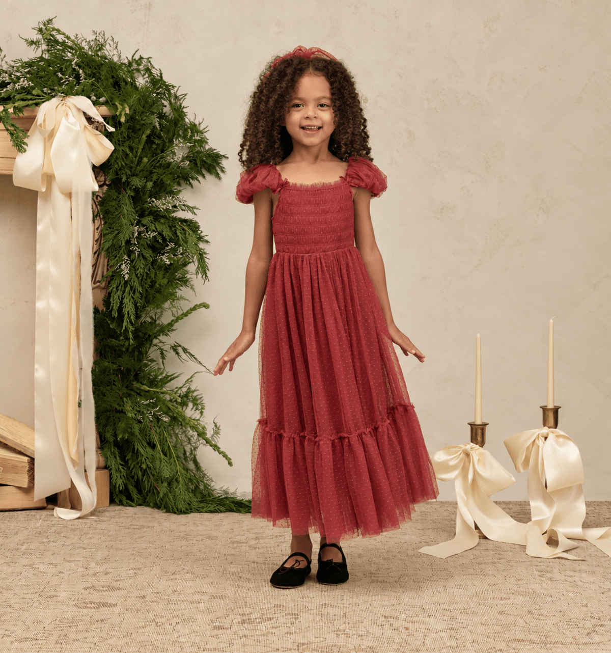 Noralee Girls Holiday Clara Dress - Ruby