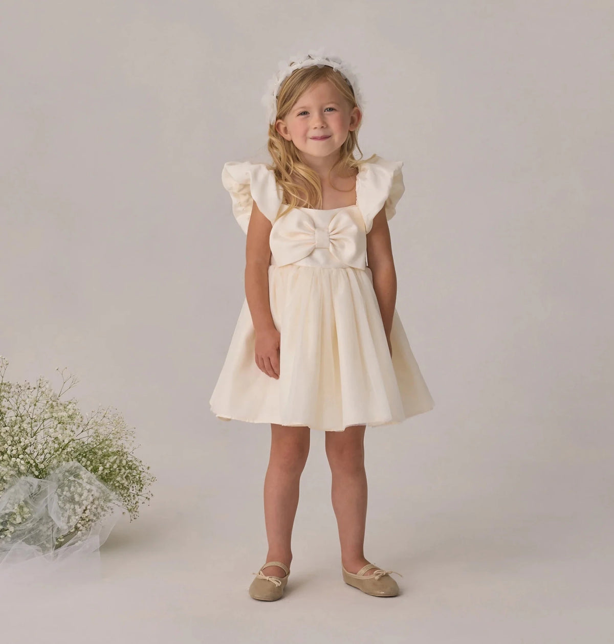 Noralee Madeline Dress - Ivory | HONEYPIEKIDS