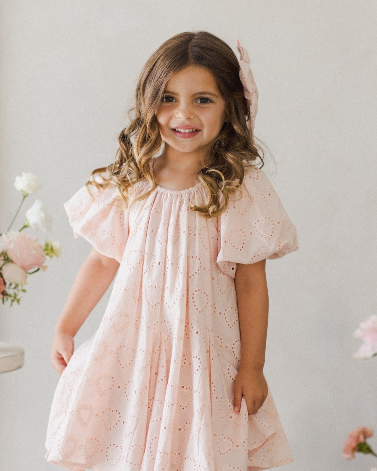 NoraLee Maia Dress in Blush | HONEYPIEKIDS | Valentine's Capsule