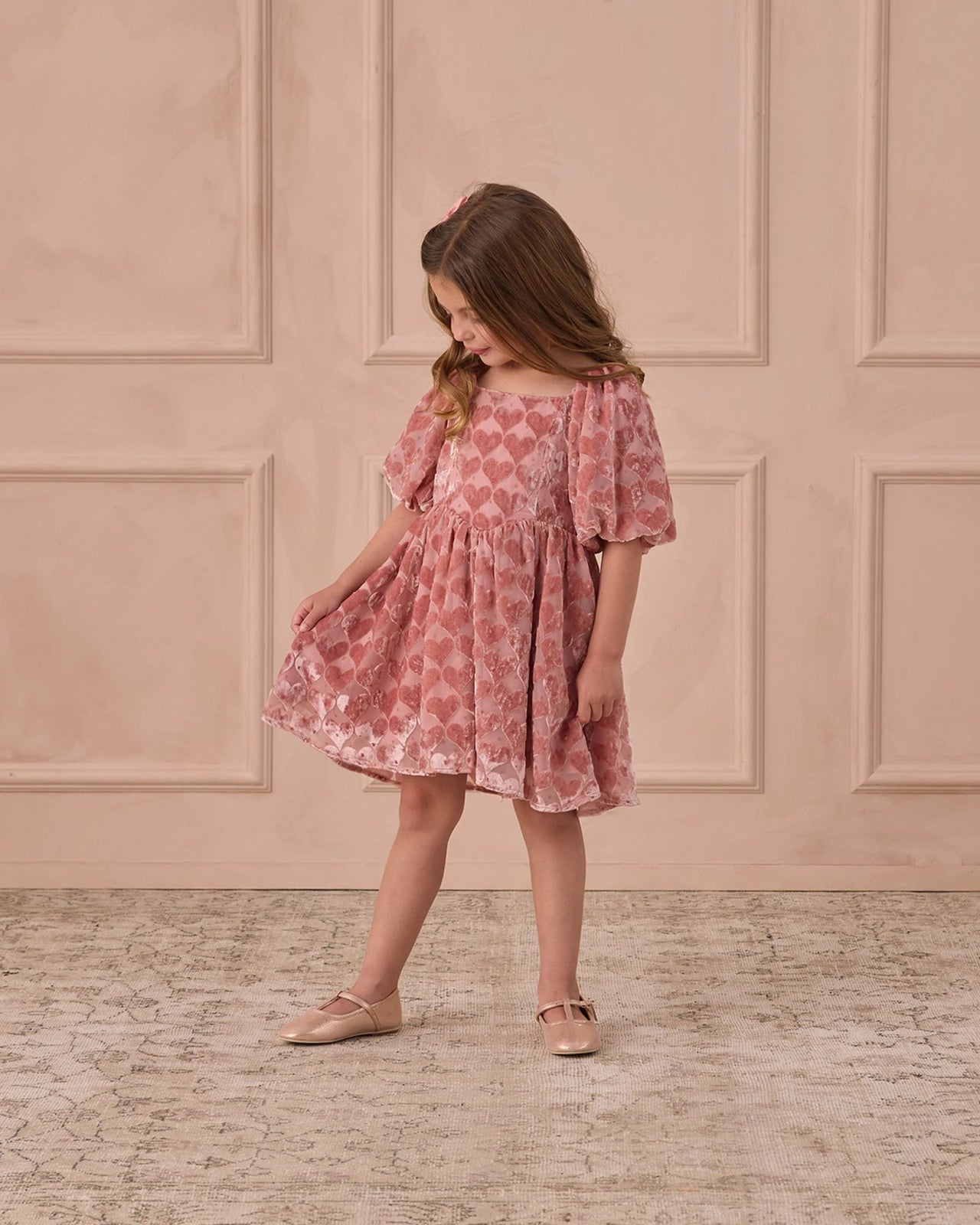 NoraLee Nina Dress - Lipstick Hearts | HONEYPIEKIDS