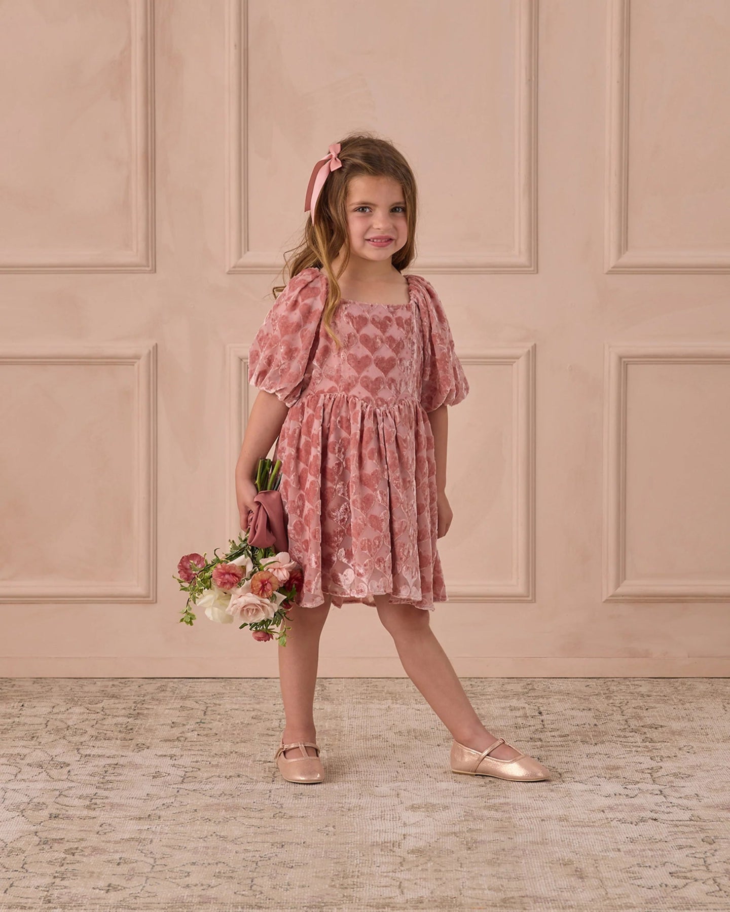 NoraLee Nina Dress - Lipstick Hearts | HONEYPIEKIDS