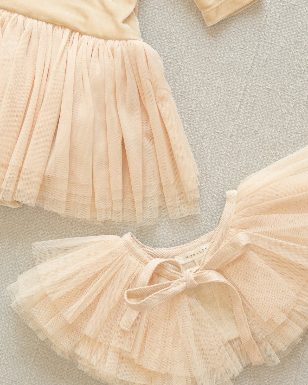 Noralee Thea Leotard Tutu Dress - Antique and Noralee Tulle Ruffle Collar  - HONEYPIEKIDS