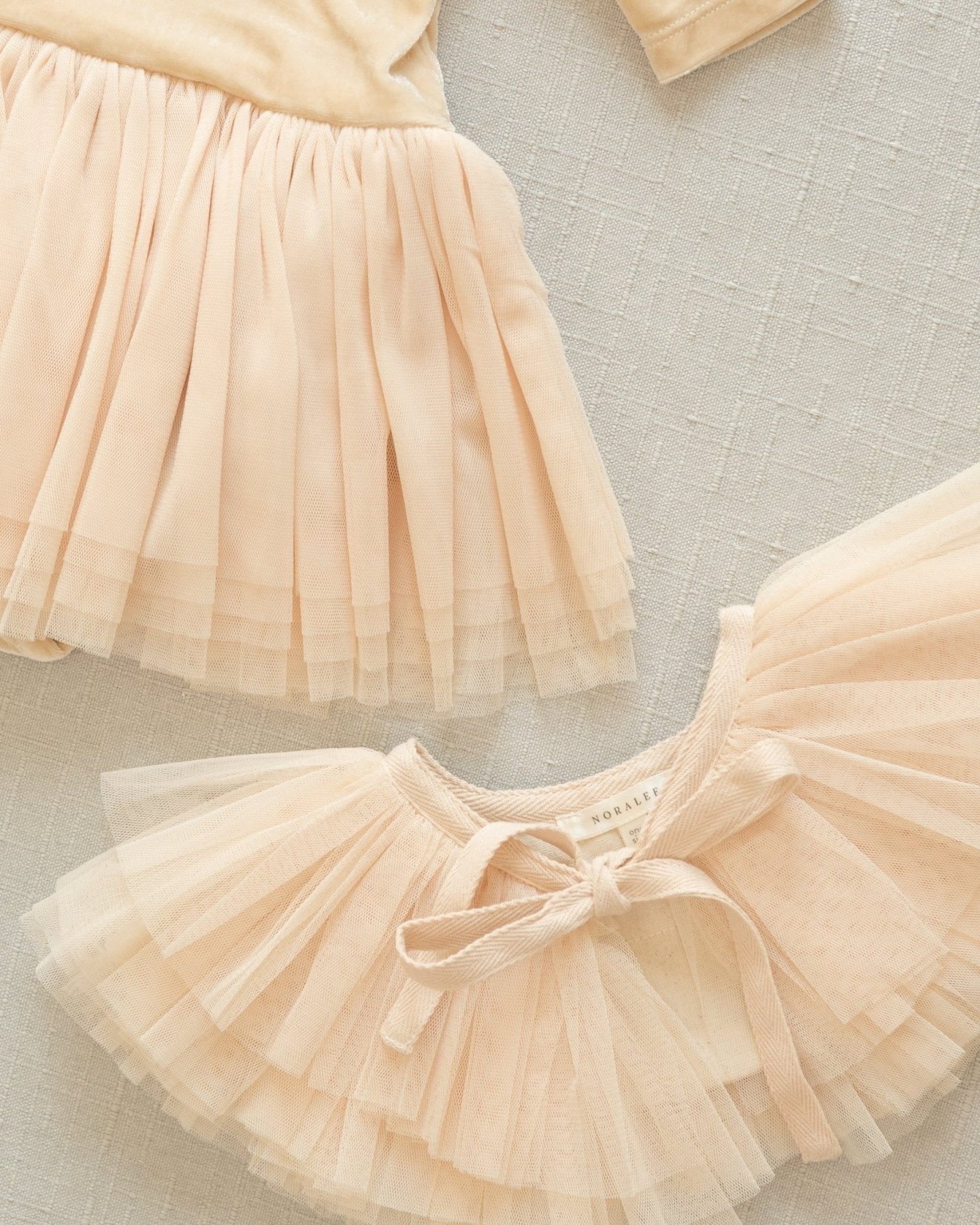 Noralee Thea Leotard Tutu Dress - Antique and Noralee Tulle Ruffle Collar  - HONEYPIEKIDS