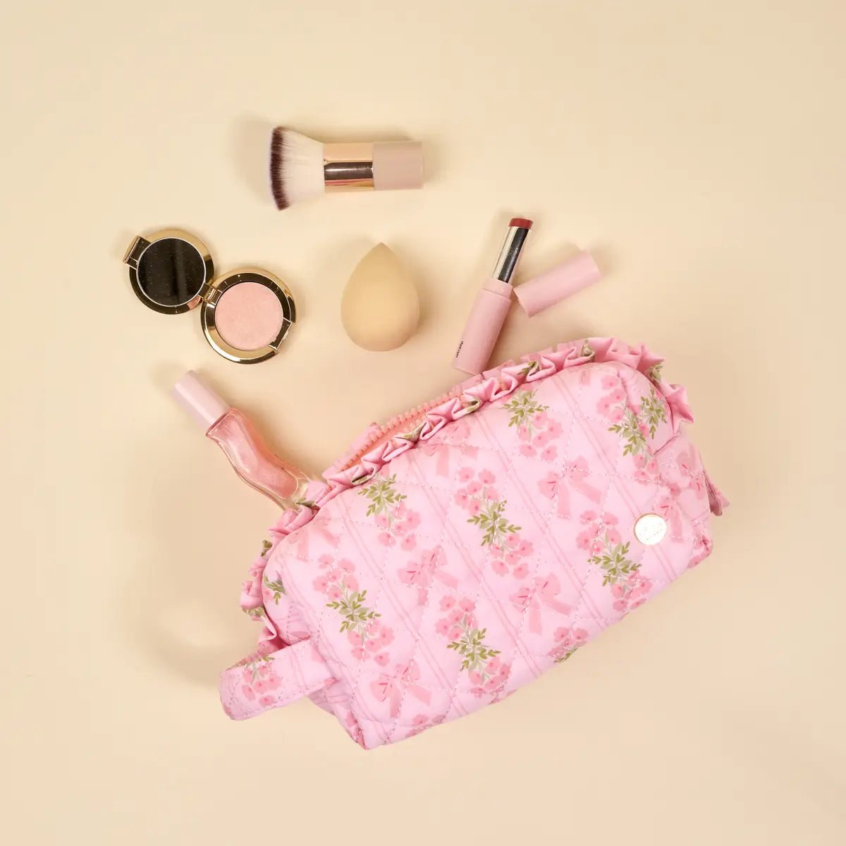 Oh So Fancy PINK Essentials Quilted Cosmetic Pouch | HONEYPIEKIDS