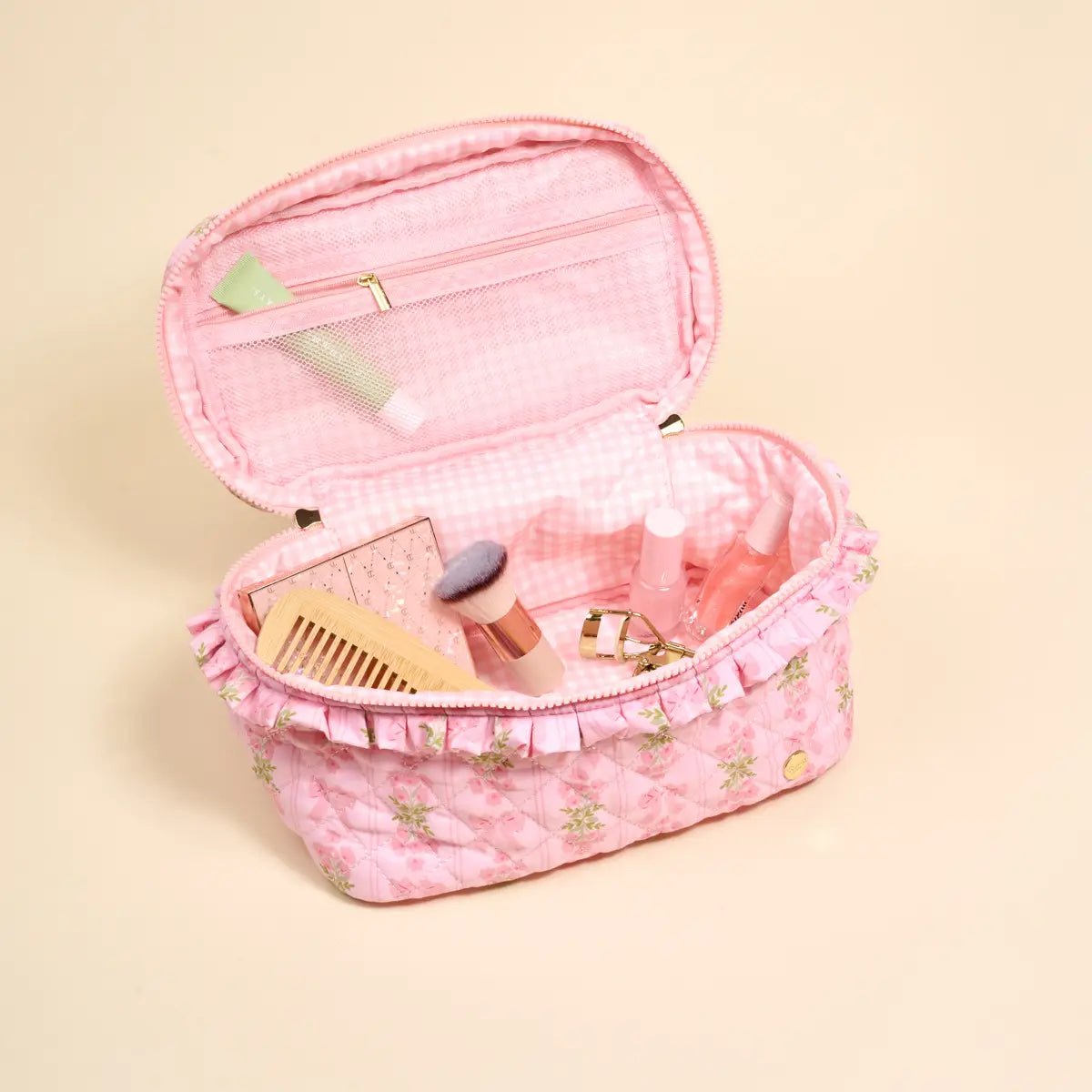 Oh So Fancy PINK Glam and Go Quilted Cosmetic Bag | HONEYPIEKIDS