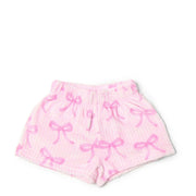 OMG Accessories - (3 PACK) Striped Bow Printed Cozy Pajama Shorts | HONEYPIEKIDS 
