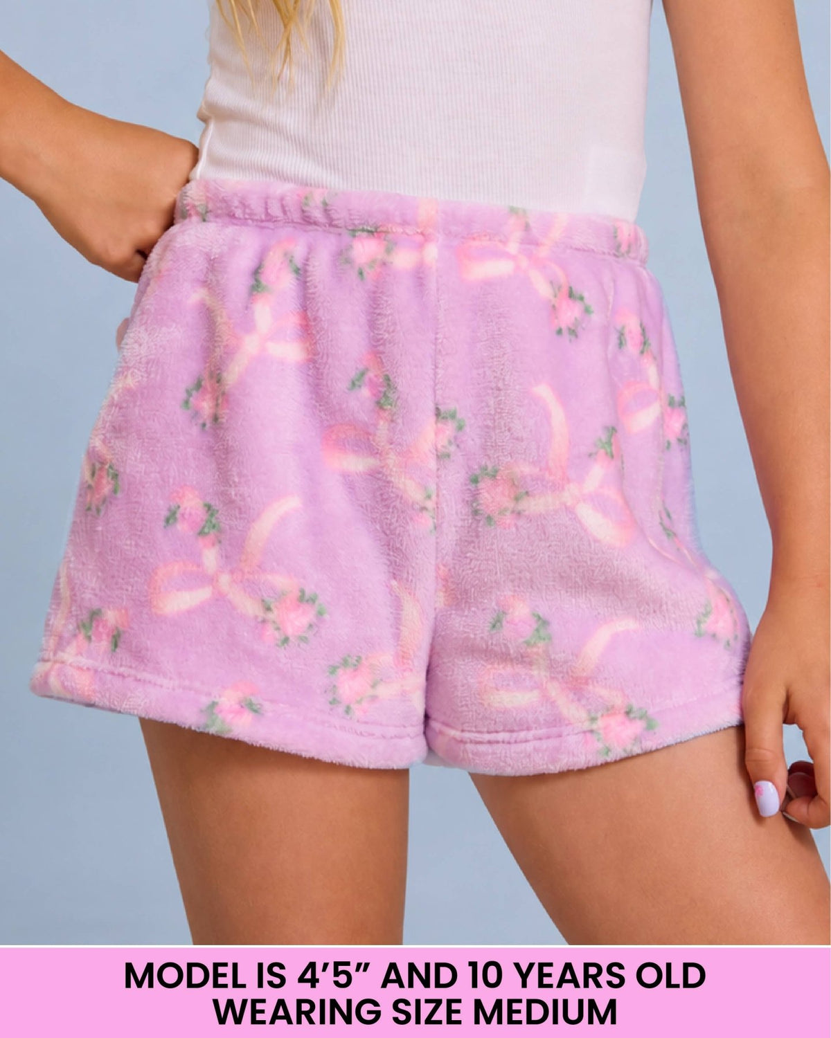 OMG Accessories - (3 PACK) Striped Bow Printed Cozy Pajama Shorts | HONEYPIEKIDS 