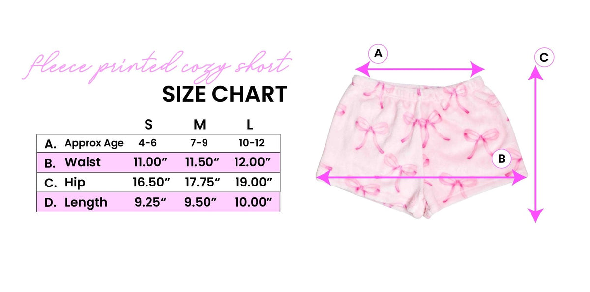 OMG Accessories - (3 PACK) Striped Bow Printed Cozy Pajama Shorts | HONEYPIEKIDS 