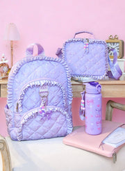 OMG Lavender Bow and Ruffle Girls Large Backpack w/ Charm | HONEYPIEKIDS