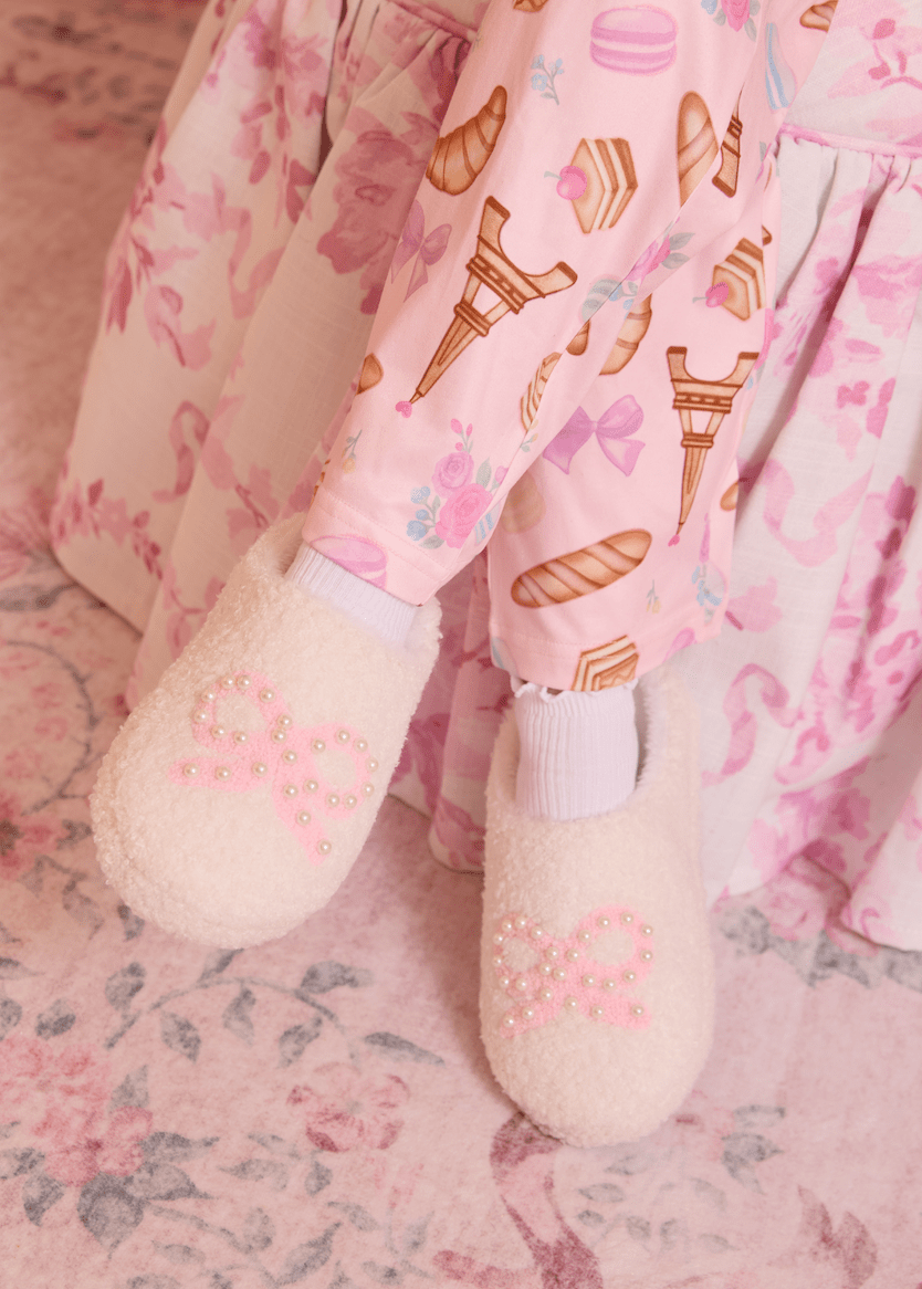 OMG Accessories - Bow Slippers with Pearls (4 PACK) | HONEYPIEKIDS 