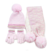 OMG Accessories - Rhinestone Bow Hat, Scarf, & Gloves Set | HONEYPIEKIDS 
