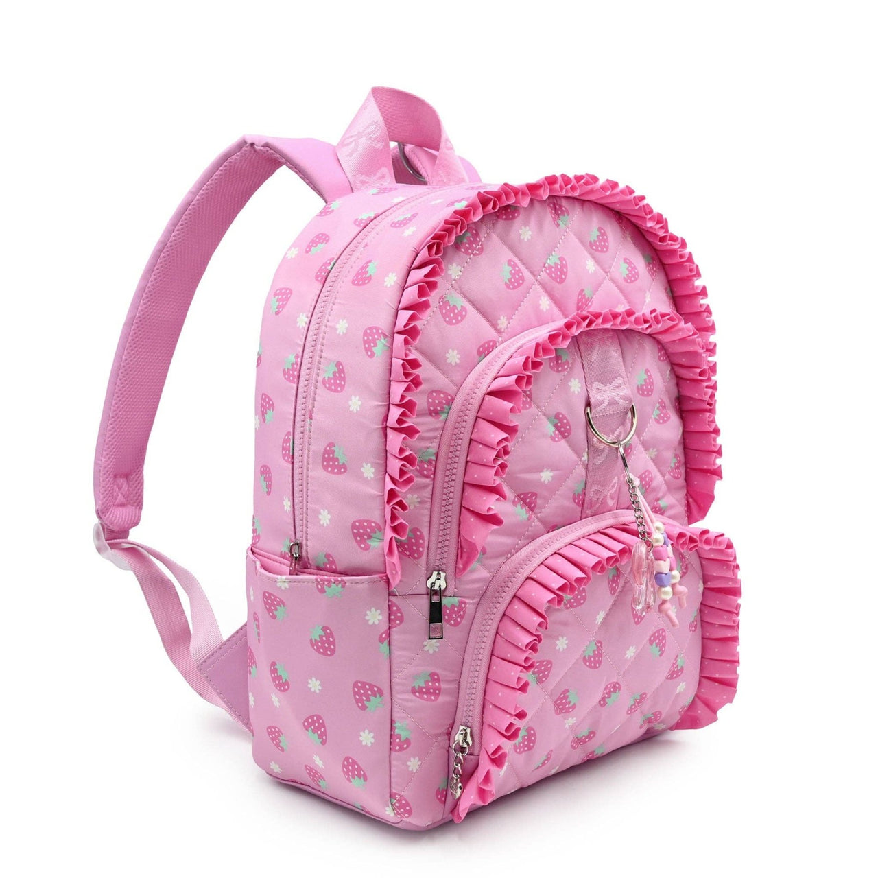 OMG Strawberries and Ruffles Quilted Backpack | HONEYPIEKIDS