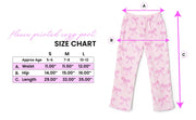 OMG Girls Striped Bow Print Lounge Pants Size Chart- HoneyPieKids.com
