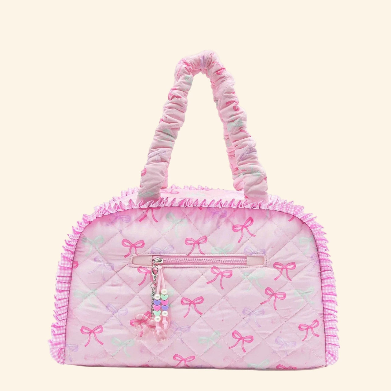 OMG Quilted Bow Printed Medium Duffle Bag | HONEYPIEKIDS